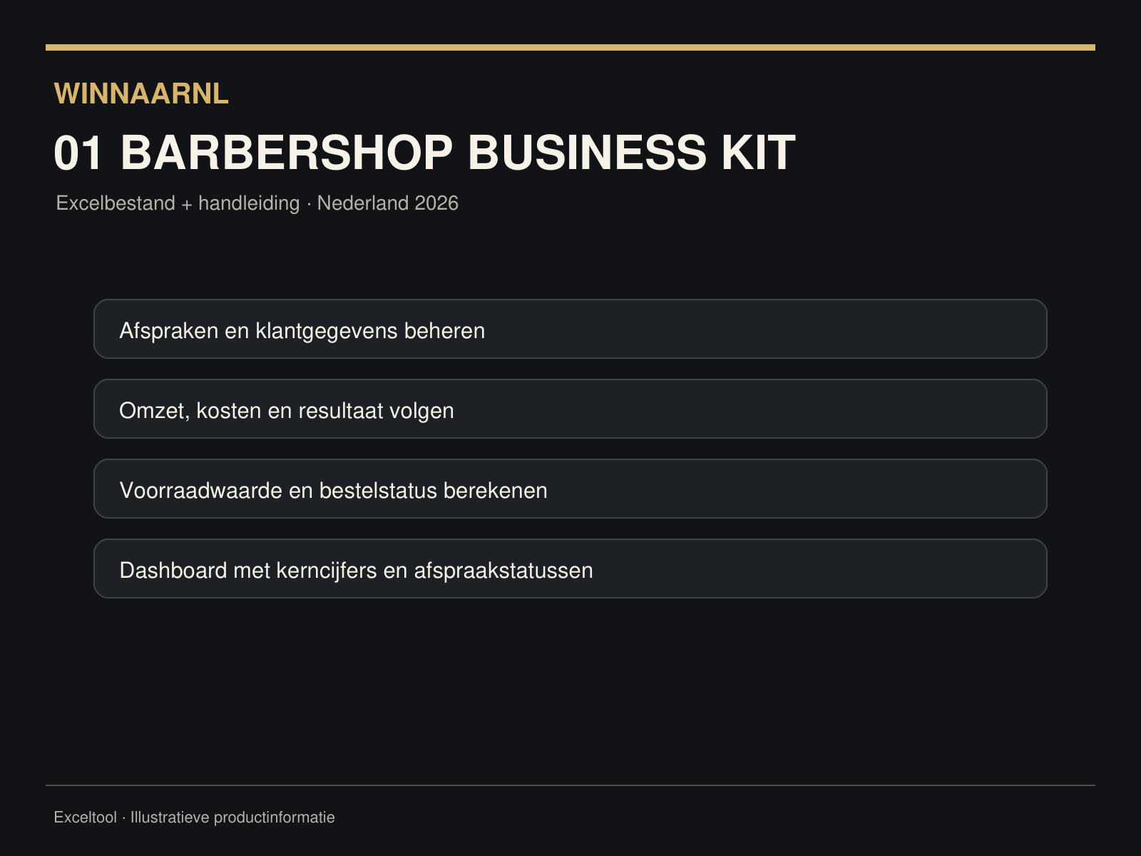 Schematische productillustratie, geen Excel-schermafbeelding