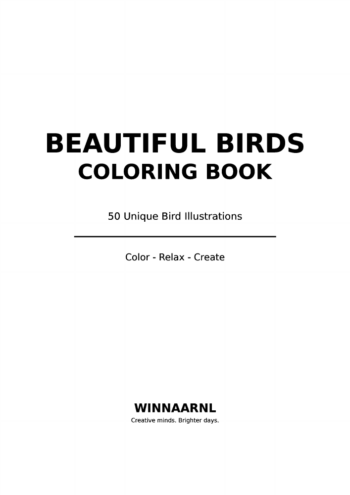 Echte titelpagina uit het Beautiful Birds-printbestand