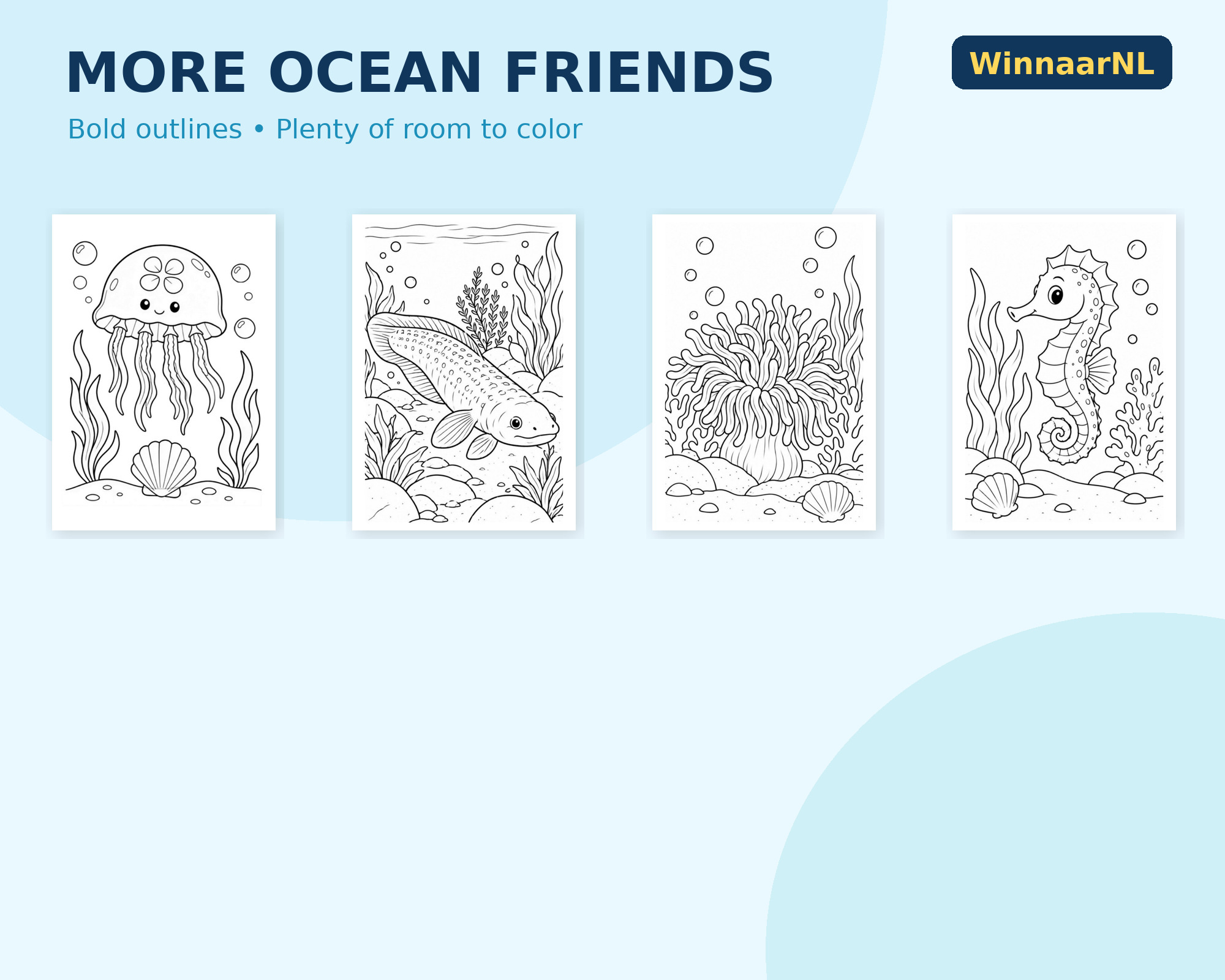 More ocean animal coloring pages